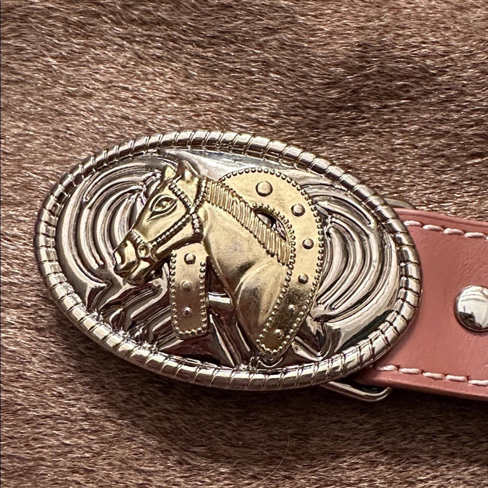 Nocona girl’s leather belt with buckle - Picture 3 of 7